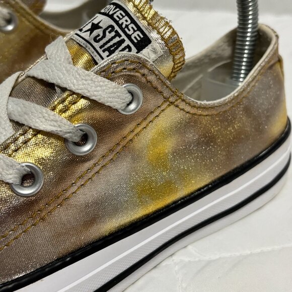 Converse Chuck Taylor All Star Ox Metallic Gold Silver Copper Low Top Women’s 6 - Picture 9 of 16